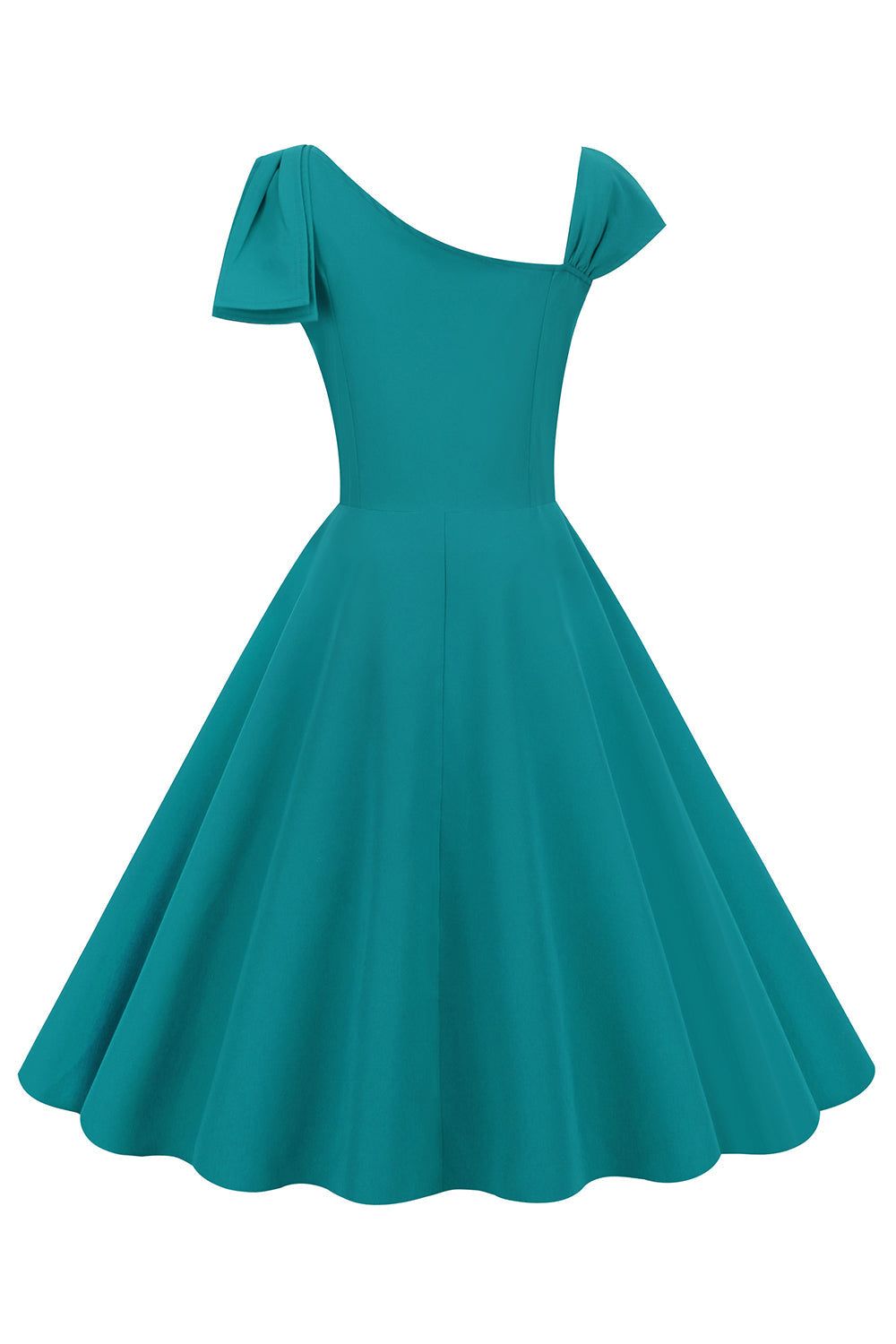 Retro Style One Shoulder Red 1950s Dress with Bowknot sold by Zapaka product image thumbnail 8
