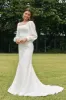 Simple Ivory Mermaid Backless Boho Wedding Dress sold by Zapaka