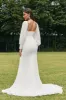 Simple Ivory Mermaid Backless Boho Wedding Dress sold by Zapaka