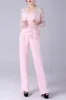 Pink 3 Pieces Lace Coat Mother of the Bride Pant Suits sold by Zapaka