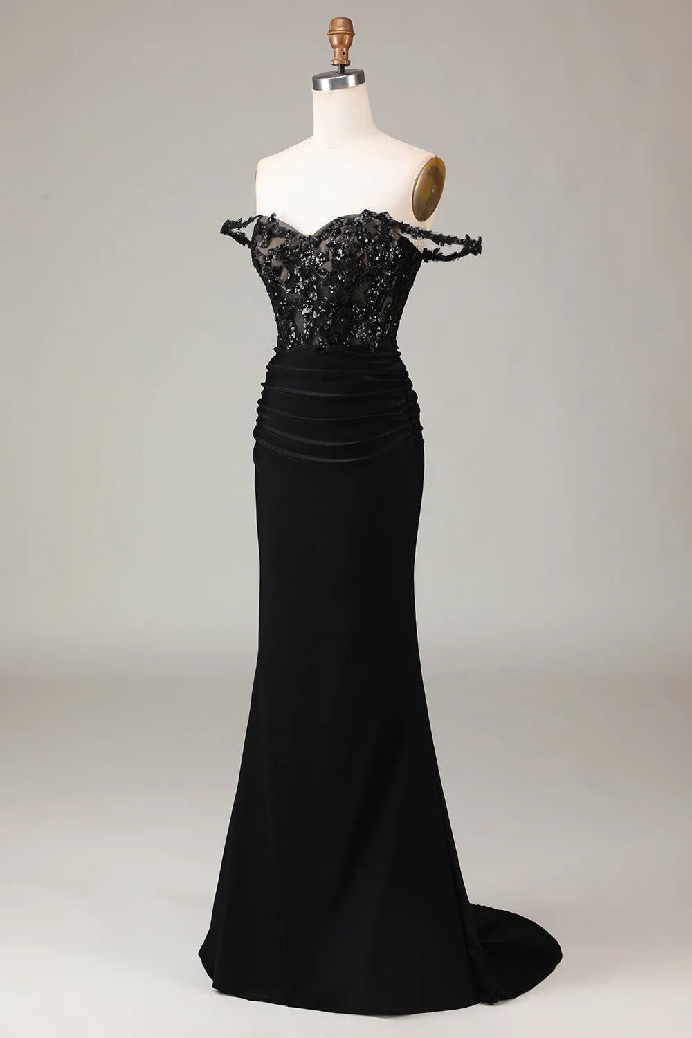Off the Shoulder Black Sparkly Mermaid Prom Dress sold by Zapaka product image thumbnail 3