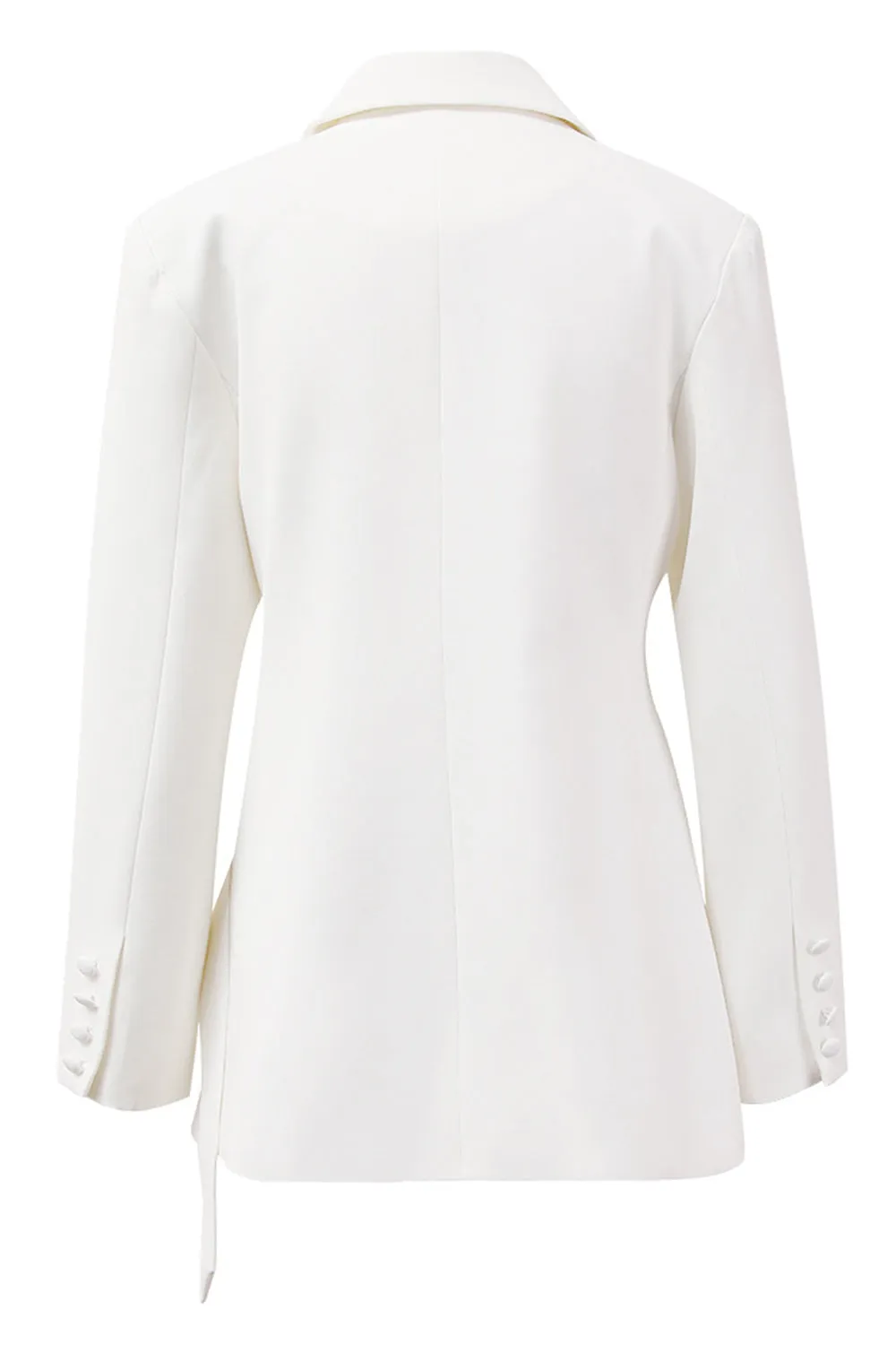 White Long Sleeves Asymmetric Blazer sold by Zapaka product image thumbnail 2