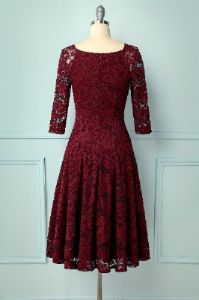 Dark Red Lace Midi sold by Zapaka