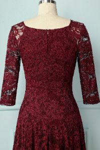 Dark Red Lace Midi sold by Zapaka
