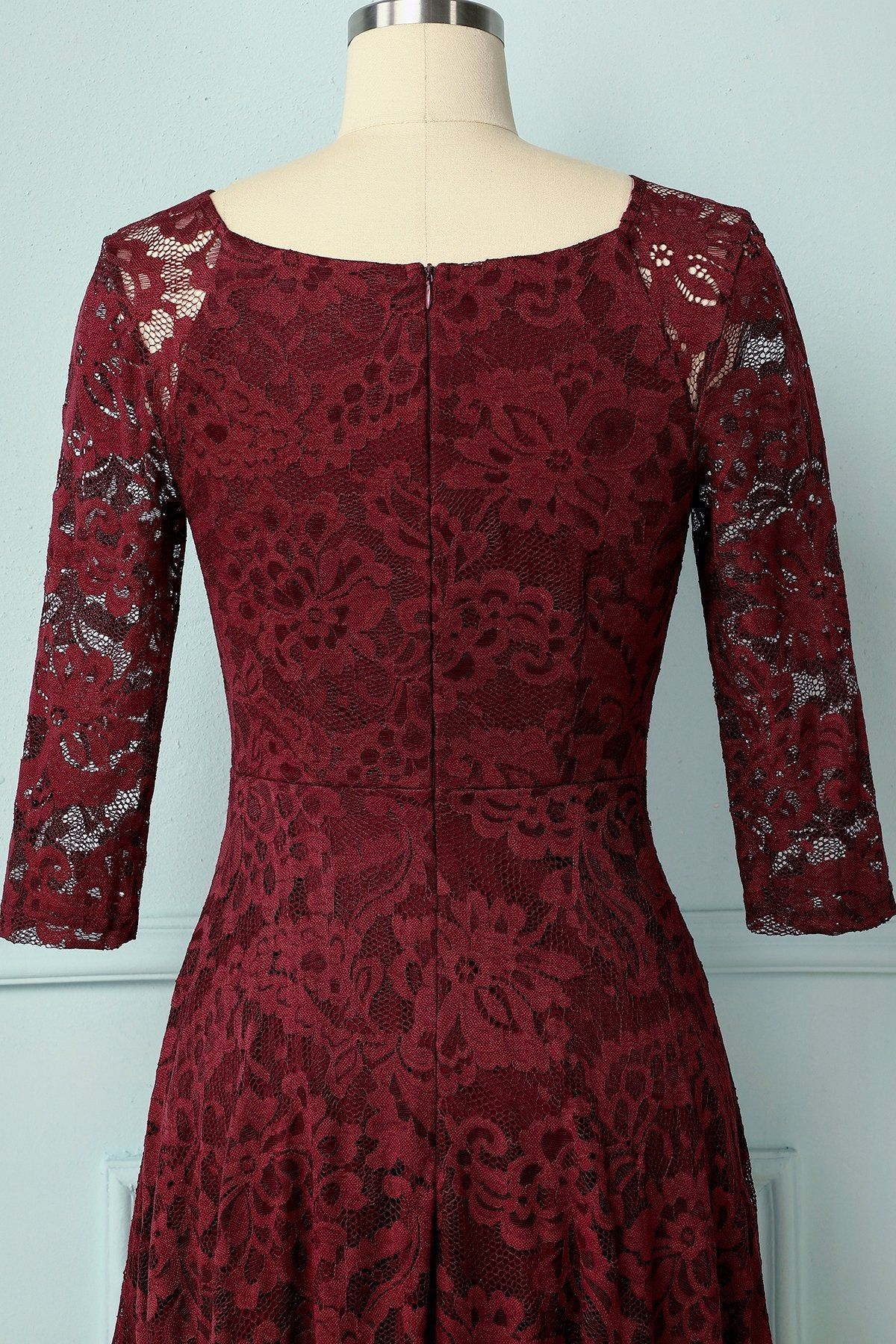 Dark Red Lace Midi sold by Zapaka product image thumbnail 4