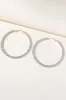Silver Glitter Rhinestones Round Earrings sold by Zapaka