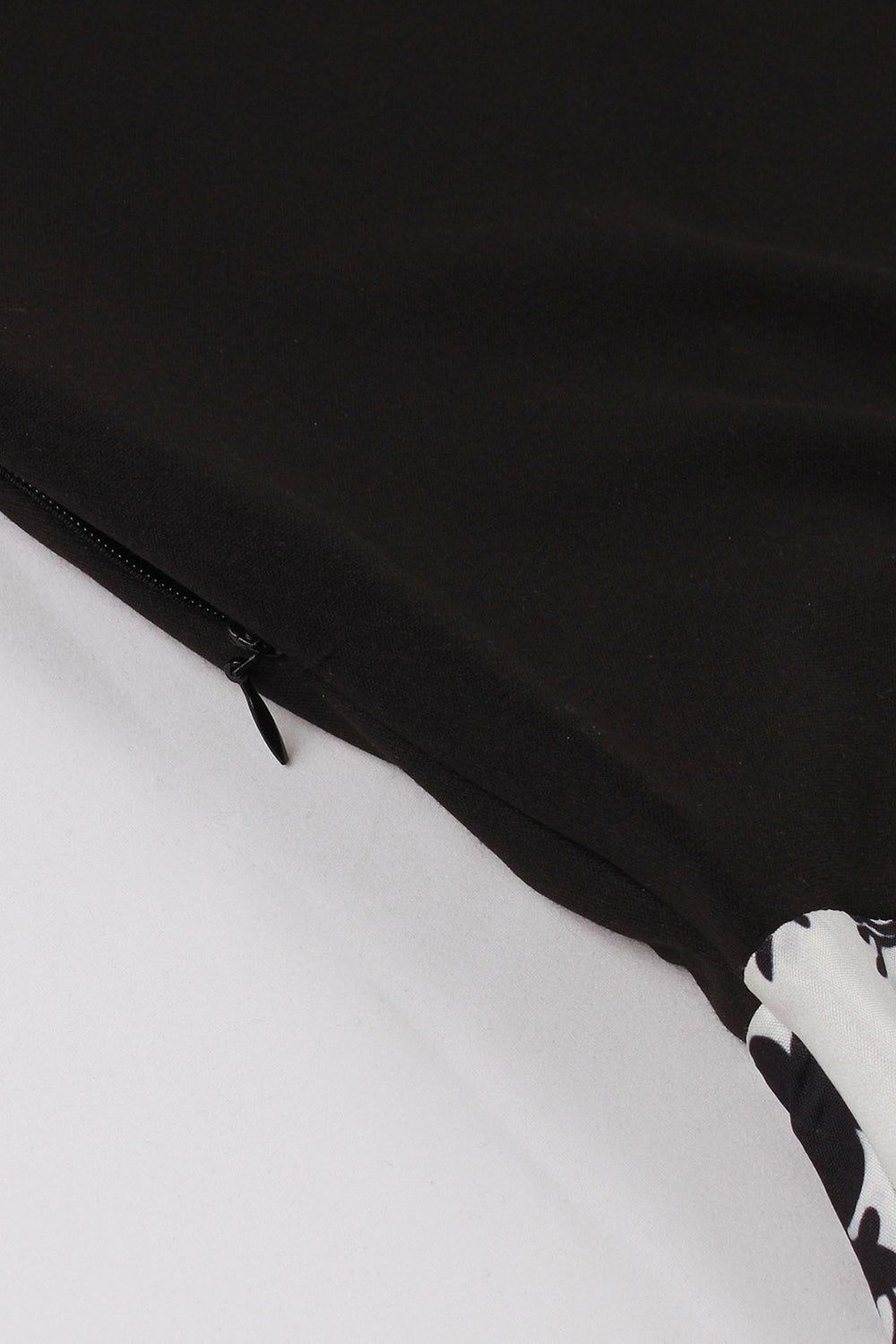 Black Floral Printed 1950s Swing Dress sold by Zapaka product image thumbnail 3