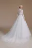 White A-Line High Neck Long Sleeves Wedding Dress with Lace sold by Zapaka