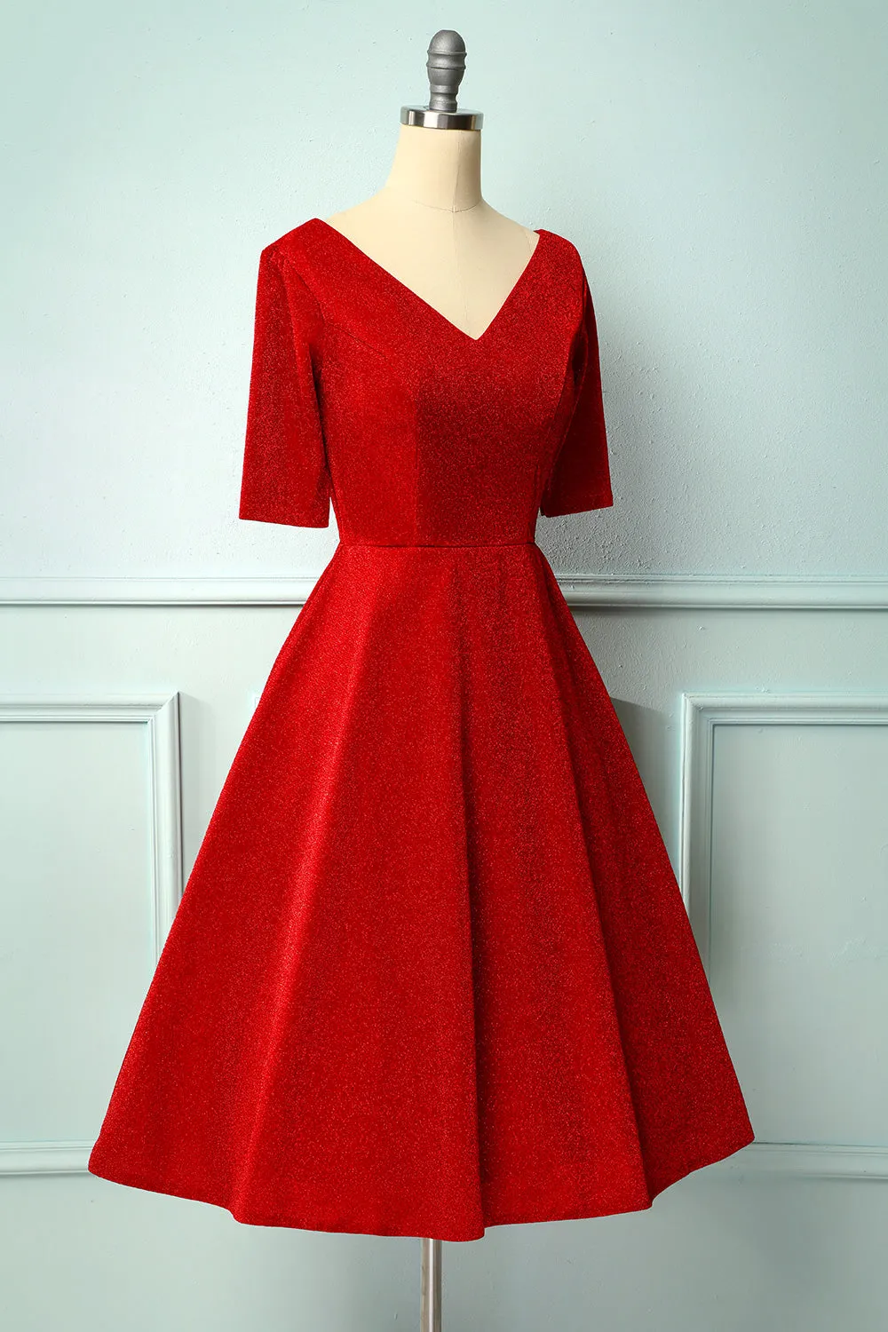 Burgundy Velvet Dress sold by Zapaka product image thumbnail 4