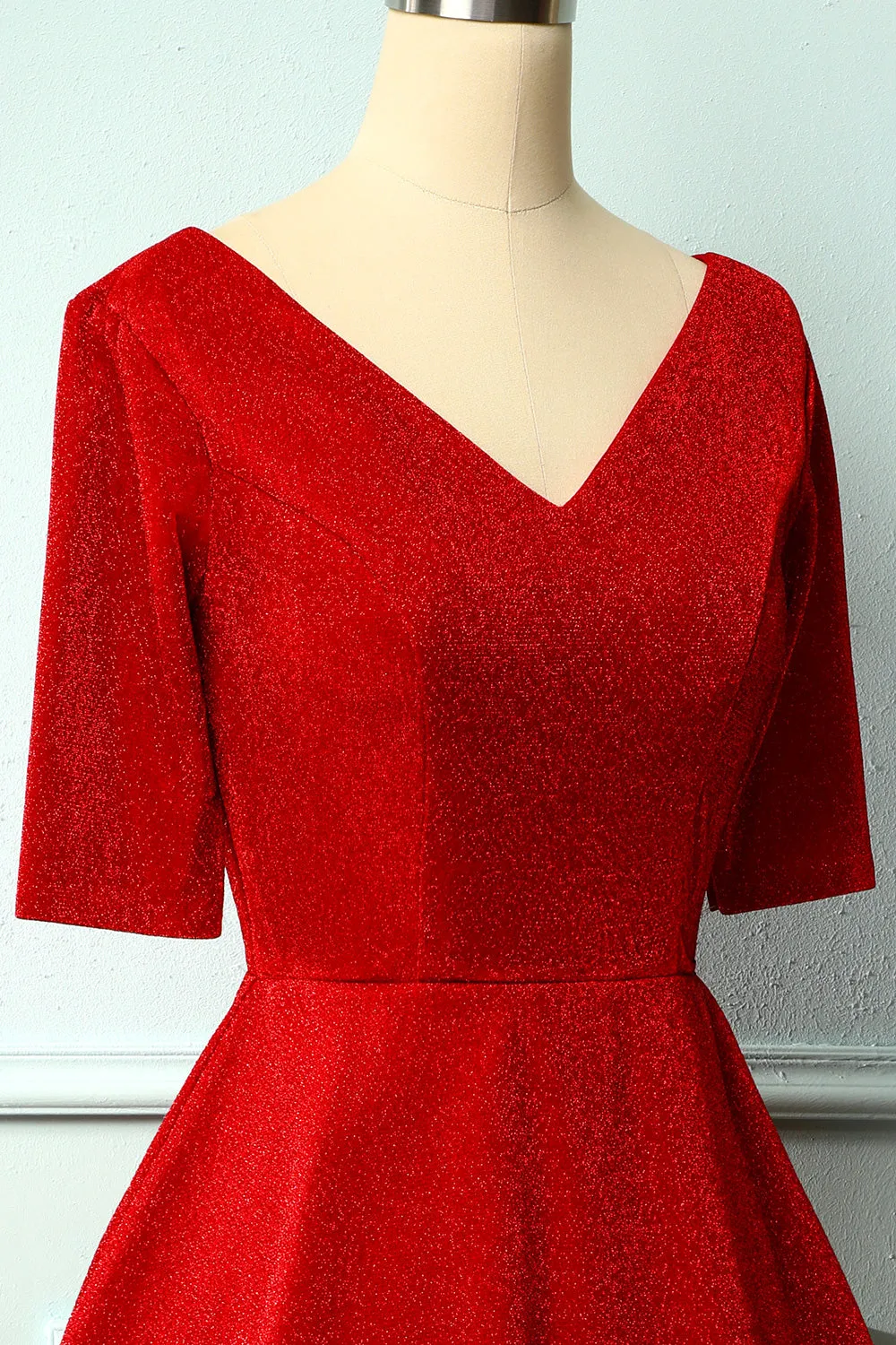 Burgundy Velvet Dress sold by Zapaka product image thumbnail 5