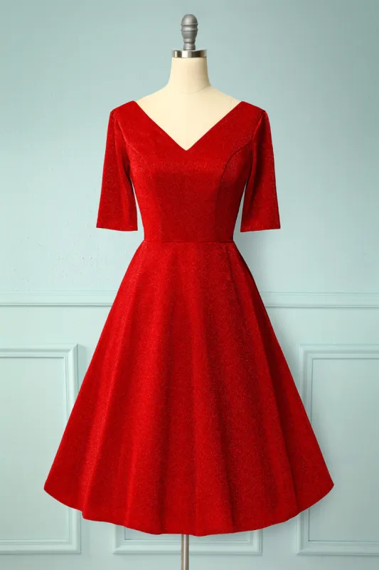 Burgundy Velvet Dress sold by Zapaka