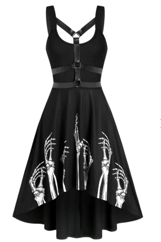 Black Scoop Neck Vintage Halloween Dress made by Zapaka