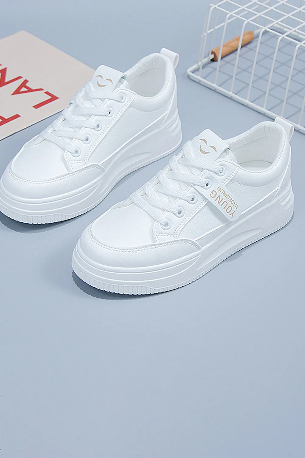 White Flat Casual Sneakers sold by Zapaka product image thumbnail 3