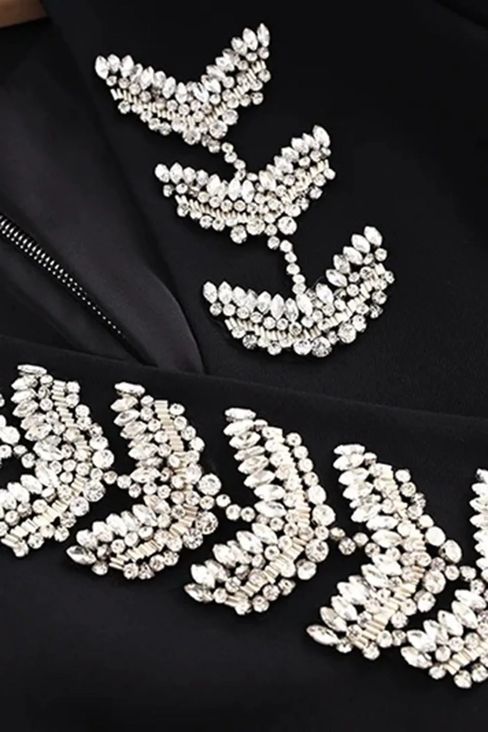 Beaded Black Long Sleeves Women Blazer Dress sold by Zapaka product image thumbnail 5