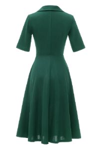 Dark Green Short Sleeves Vintage 1950s Dress sold by Zapaka