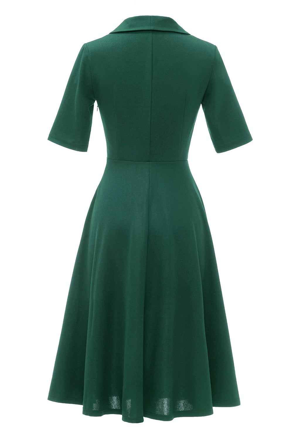 Dark Green Short Sleeves Vintage 1950s Dress sold by Zapaka product image thumbnail 2