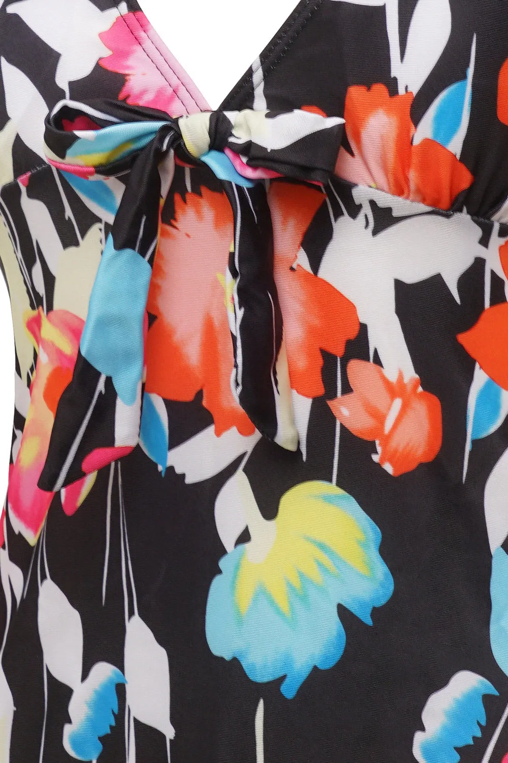 Black Halter Printed One Piece Swimwear sold by Zapaka product image thumbnail 4