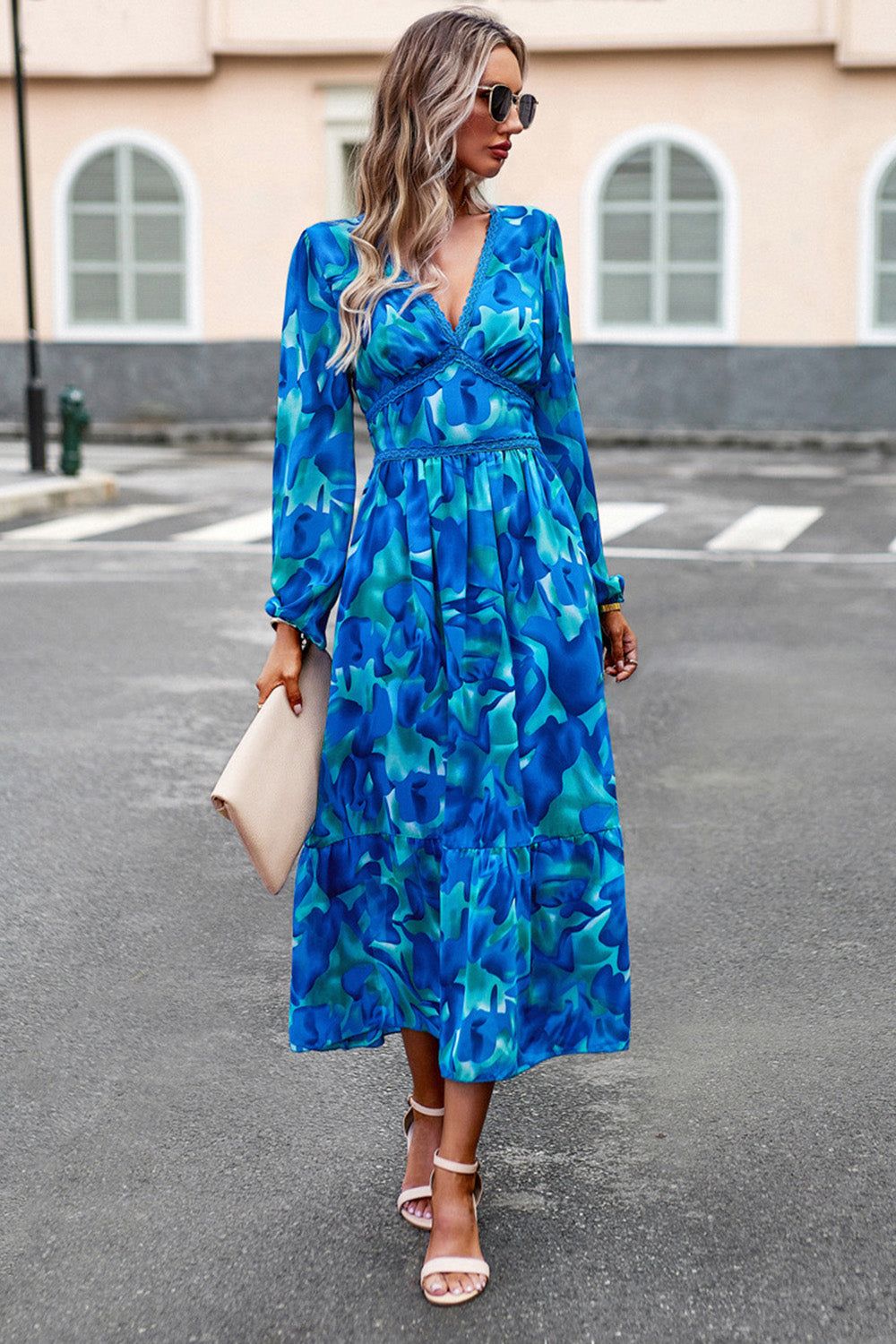 Black Printed Long Sleeves Casual Dress sold by Zapaka product image thumbnail 4