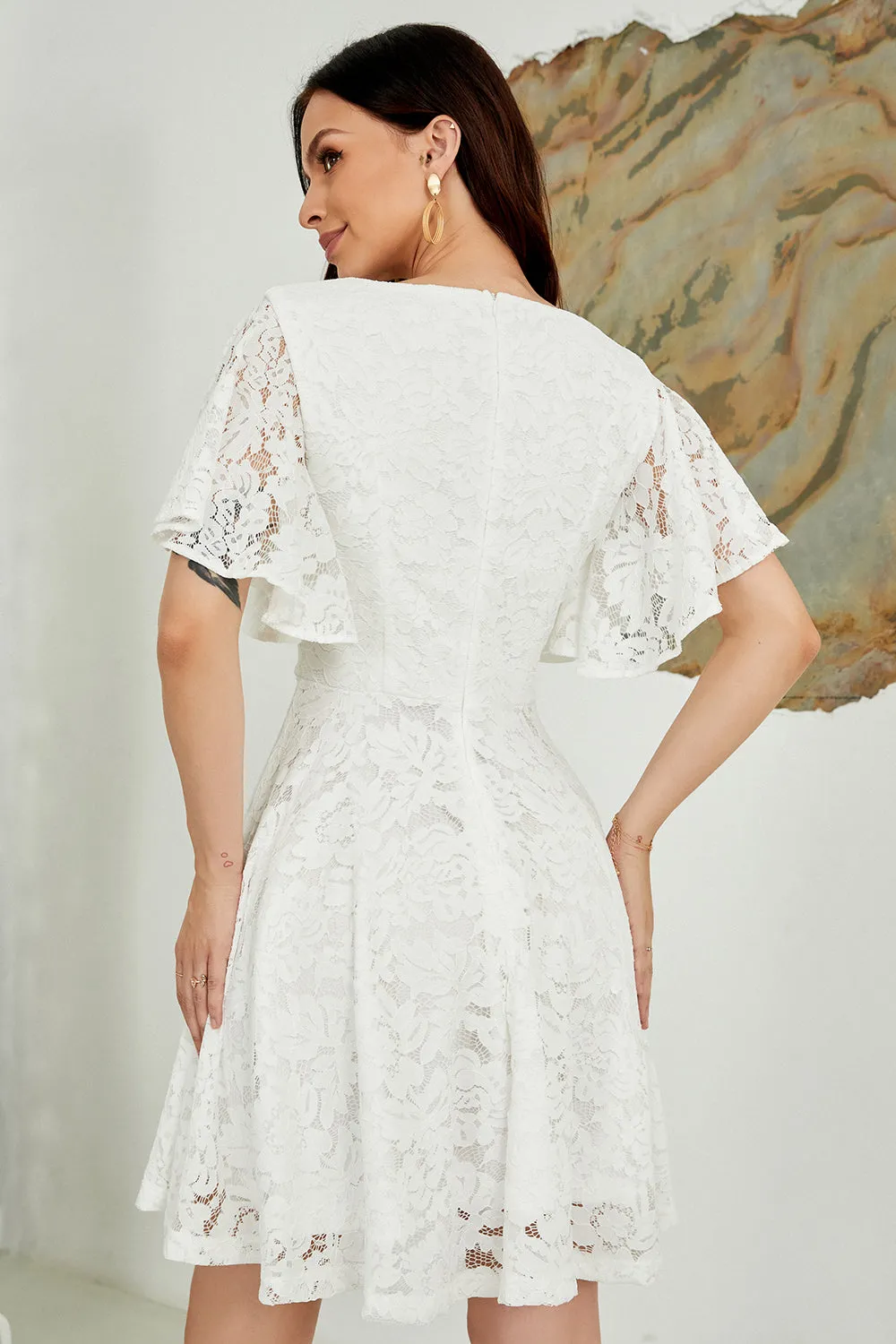Batwing Sleeves Lace Dress sold by Zapaka product image thumbnail 2