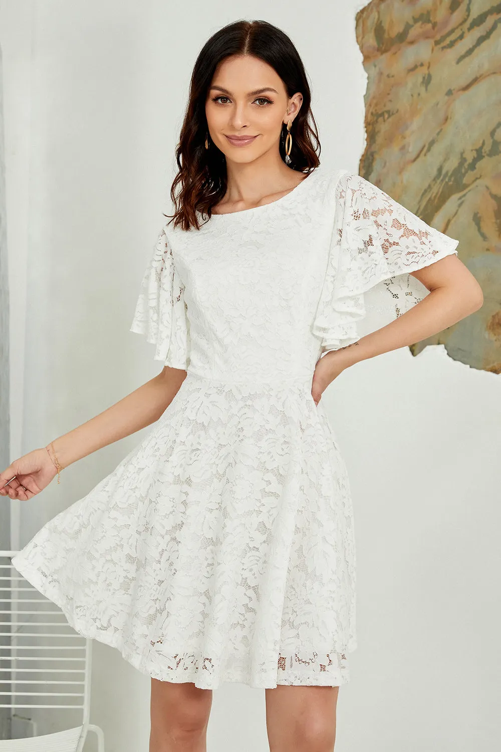 Batwing Sleeves Lace Dress sold by Zapaka product image thumbnail 3