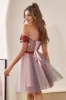 Sparkly Red One Shoulder Tight Short Homecoming Dress with Hollow Out sold by Zapaka