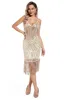 Blush Fringed Spaghetti Straps 1920s Gatsby Dress sold by Zapaka