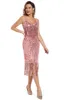 Blush Fringed Spaghetti Straps 1920s Gatsby Dress sold by Zapaka