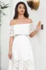 Simple White High Low Hollow Boho Asymmetrical Graduation Dress sold by Zapaka