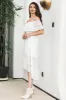 Simple White High Low Hollow Boho Asymmetrical Graduation Dress sold by Zapaka