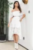 Simple White High Low Hollow Boho Asymmetrical Graduation Dress sold by Zapaka