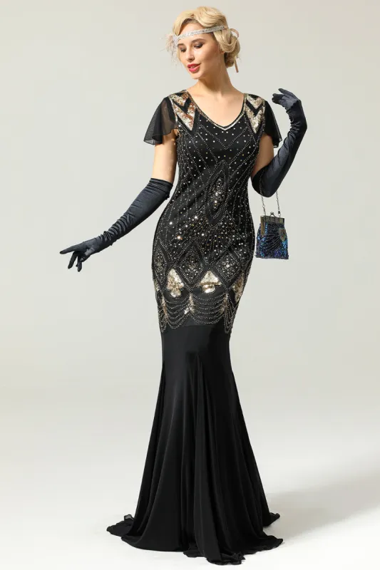 1920s Sequins Flapper Long Dress sold by Zapaka