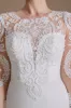 White Mermaid Long Sleeves Sweep Train Wedding Dress with Lace sold by Zapaka