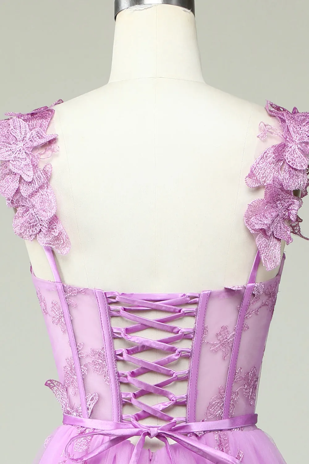 Purple A Line Butterflies Appliques Prom Dress sold by Zapaka product image thumbnail 5