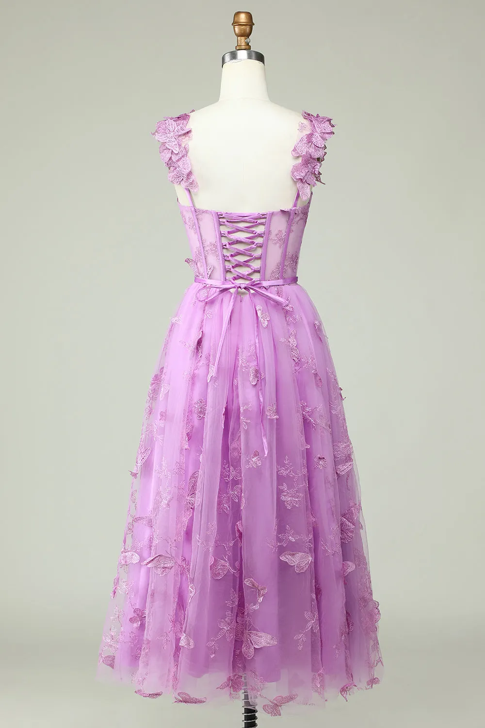 Purple A Line Butterflies Appliques Prom Dress sold by Zapaka product image thumbnail 2