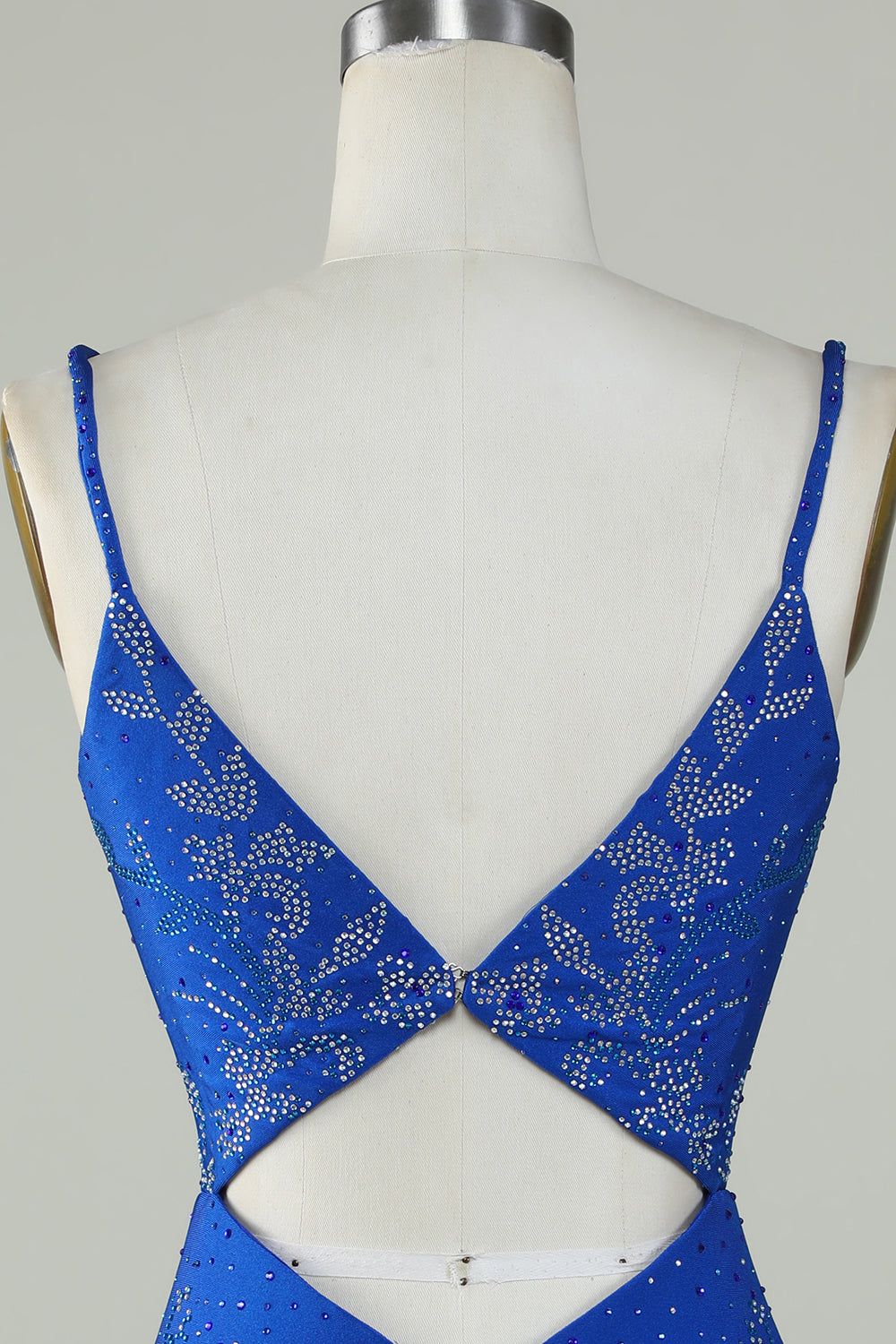 Royal Blue Beaded Spaghetti Straps Bodycon Homecoming Dress sold by Zapaka product image thumbnail 5