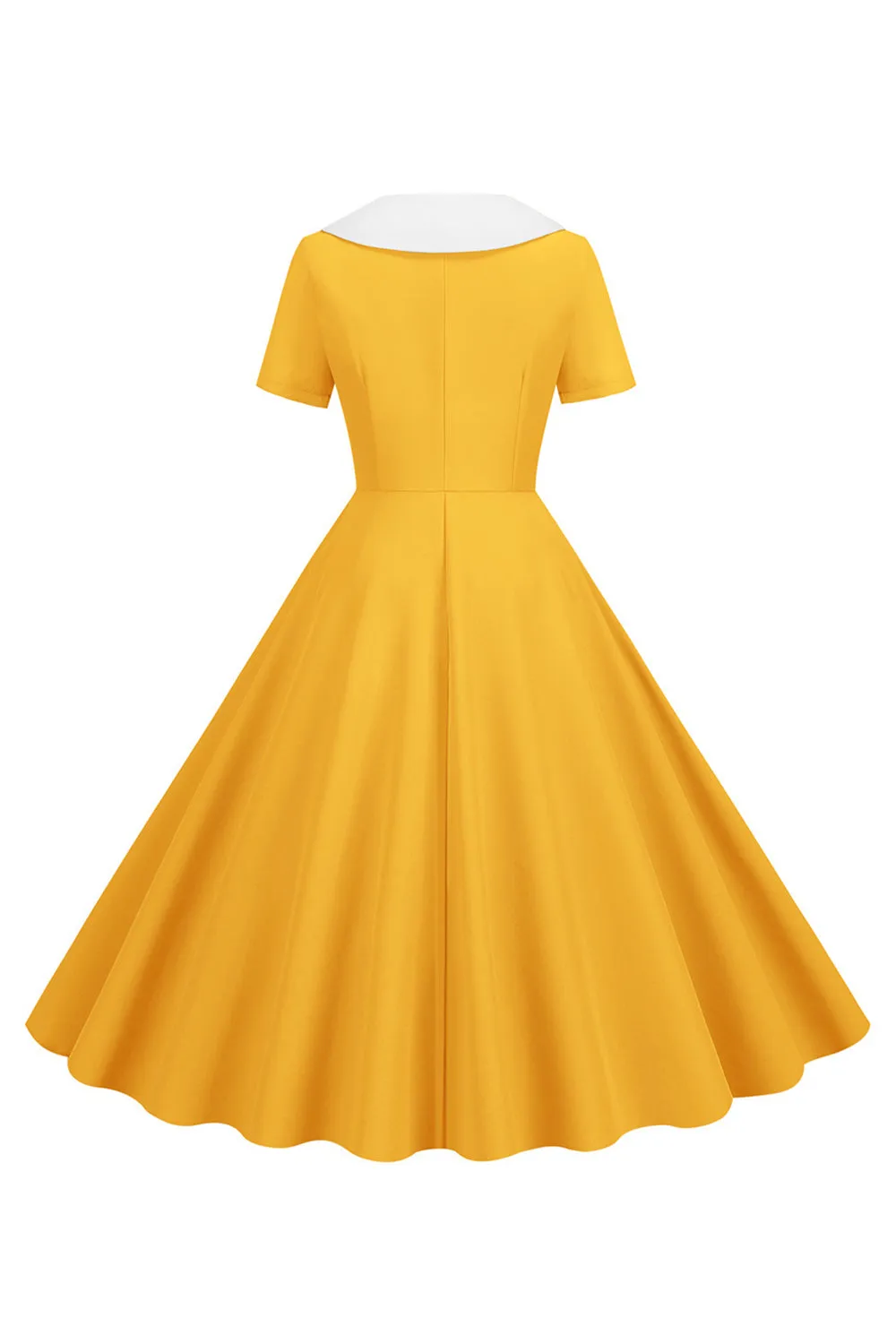 Peter Pan Collar Swing 1950s Dress with Short Sleeves sold by Zapaka product image thumbnail 2