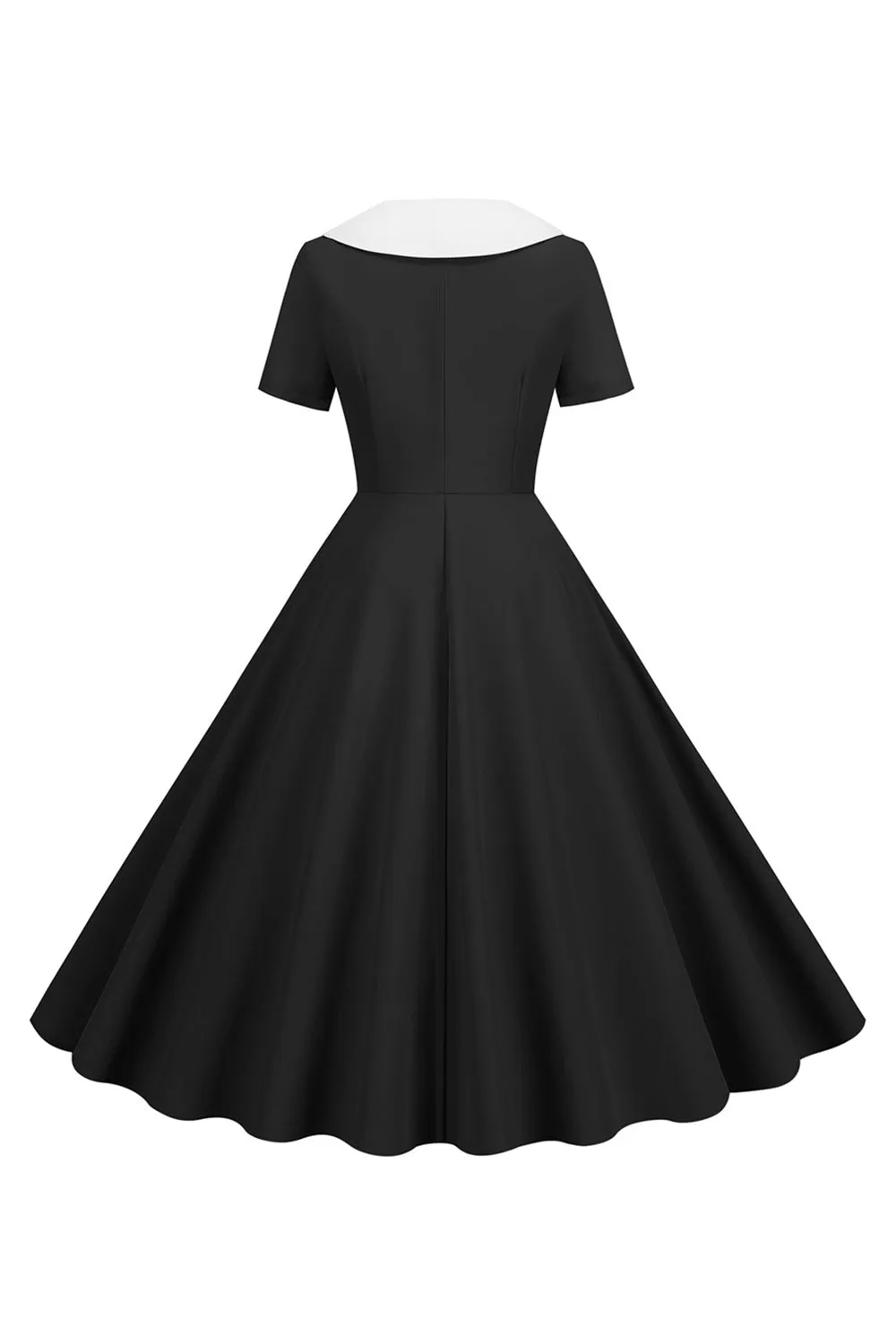 Peter Pan Collar Swing 1950s Dress with Short Sleeves sold by Zapaka product image thumbnail 5