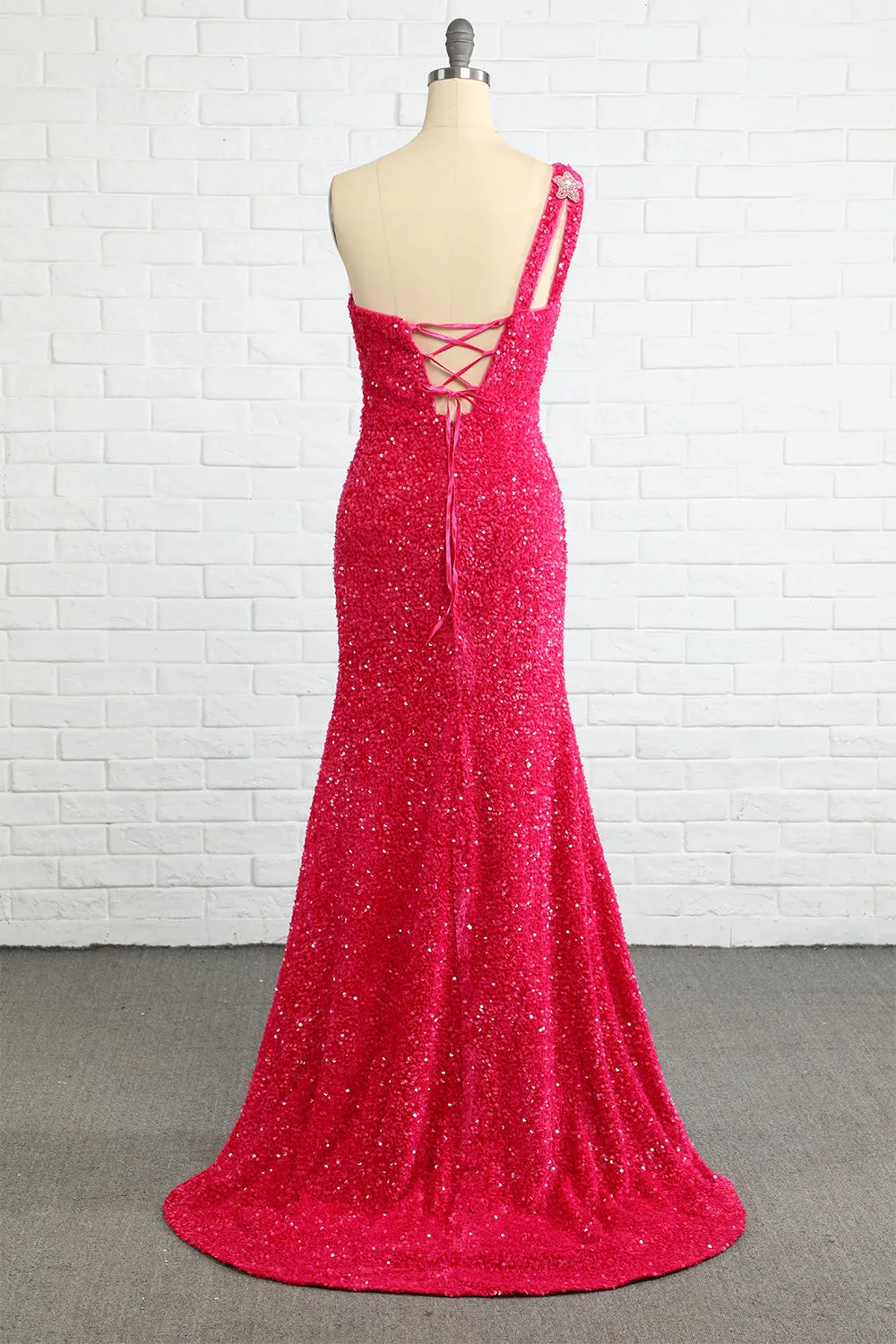 Fuchsia Stars Sequins Prom Dress sold by Zapaka product image thumbnail 2