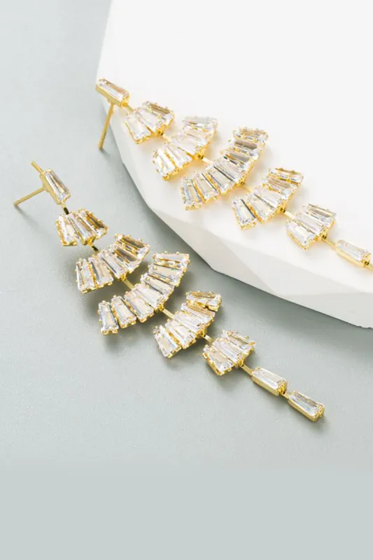 White Rhinestone Prom Earrings sold by Zapaka