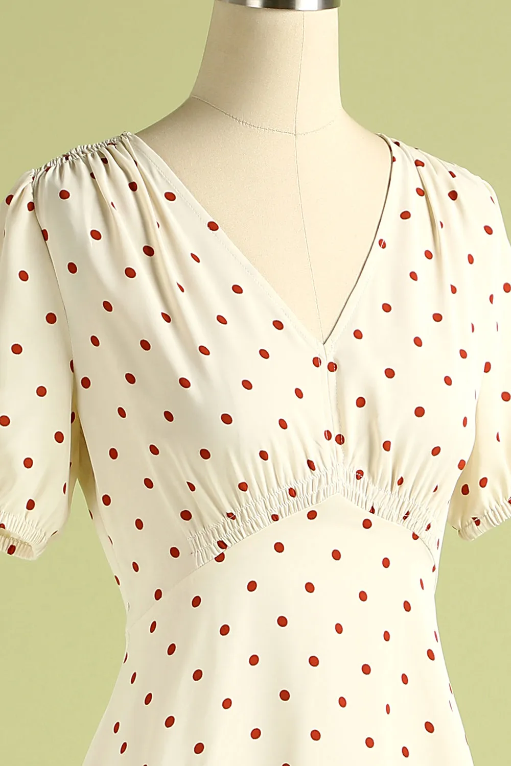 1950s Polka Dots Ivory Vintage Dress sold by Zapaka product image thumbnail 4