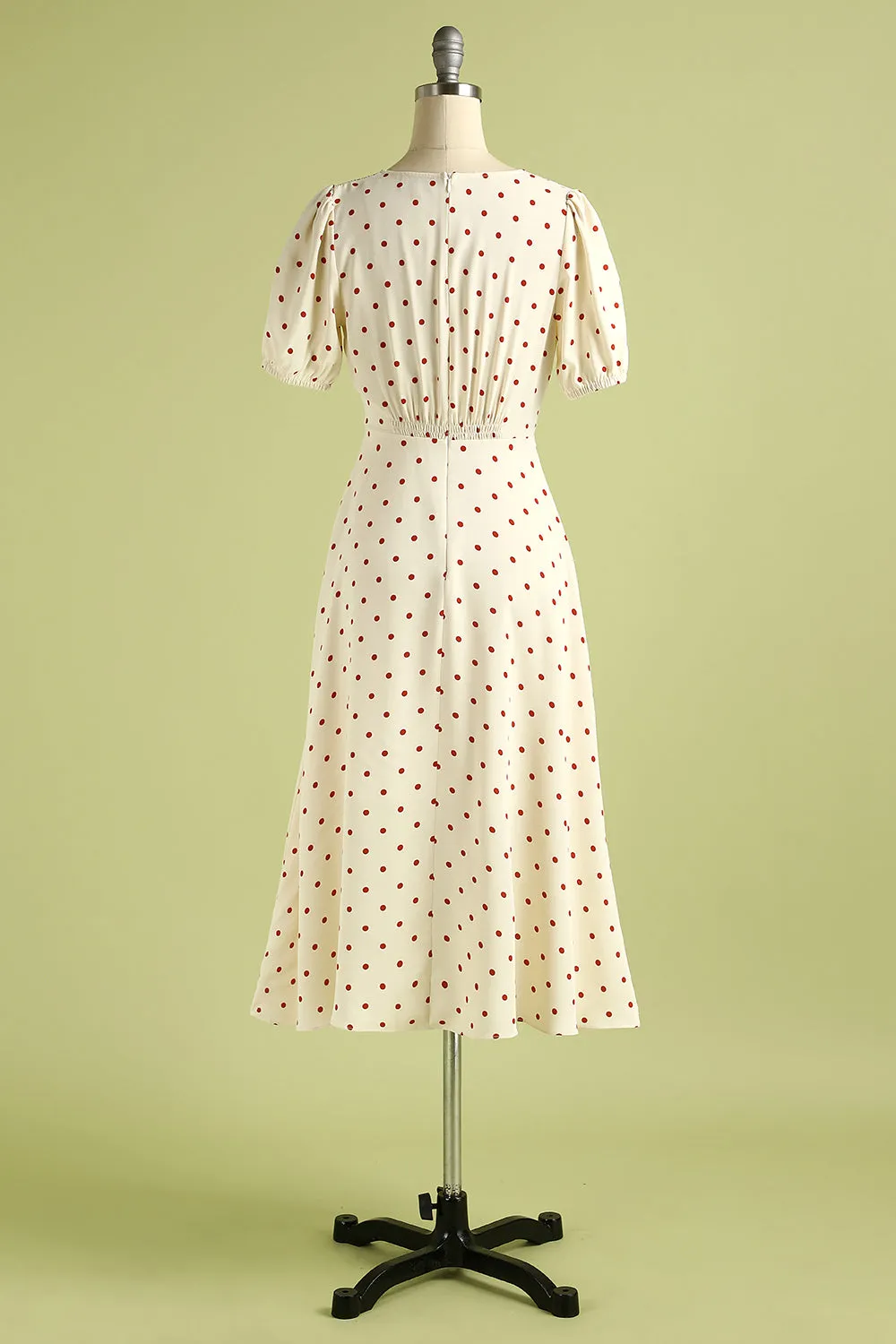 1950s Polka Dots Ivory Vintage Dress sold by Zapaka product image thumbnail 2