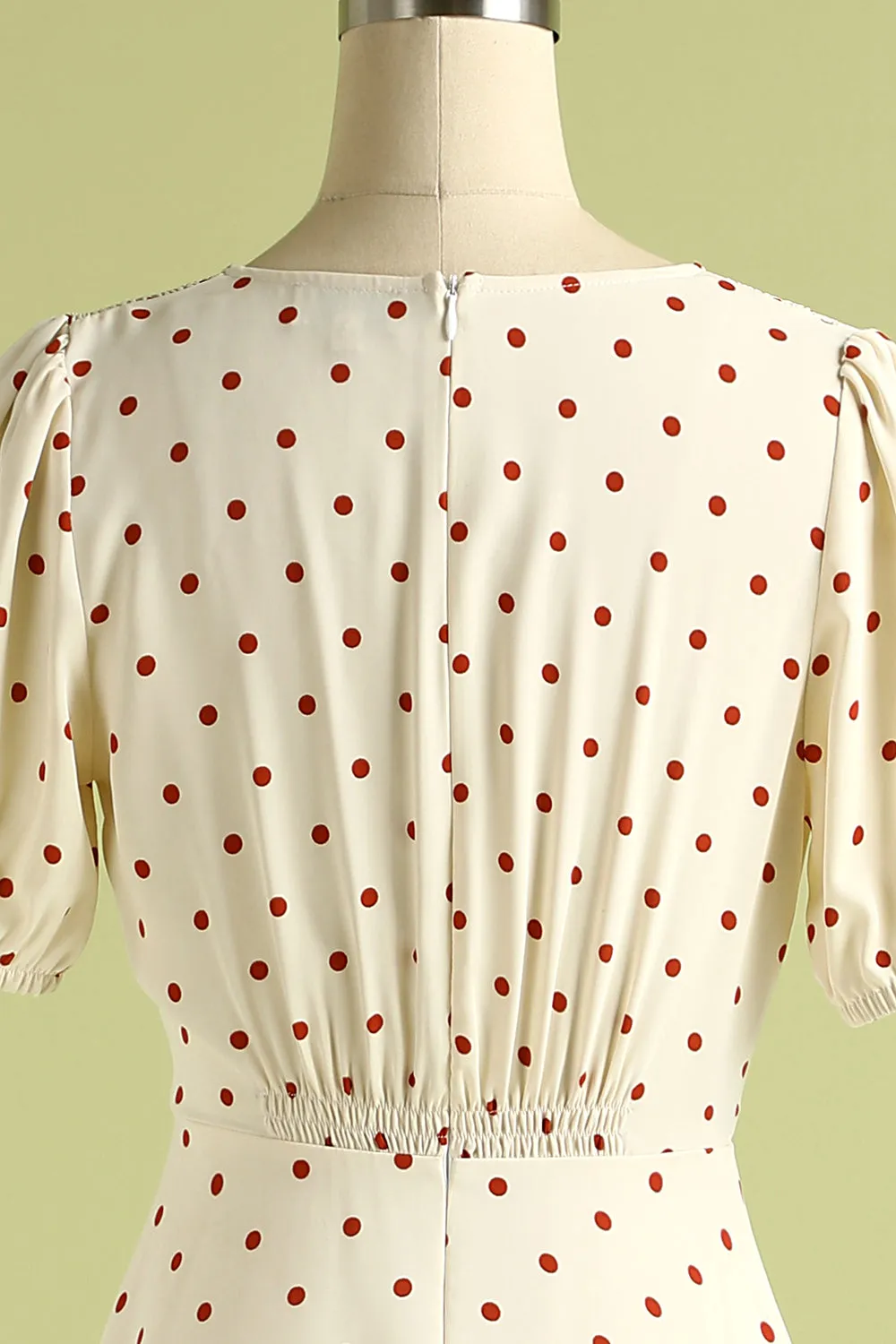 1950s Polka Dots Ivory Vintage Dress sold by Zapaka product image thumbnail 5