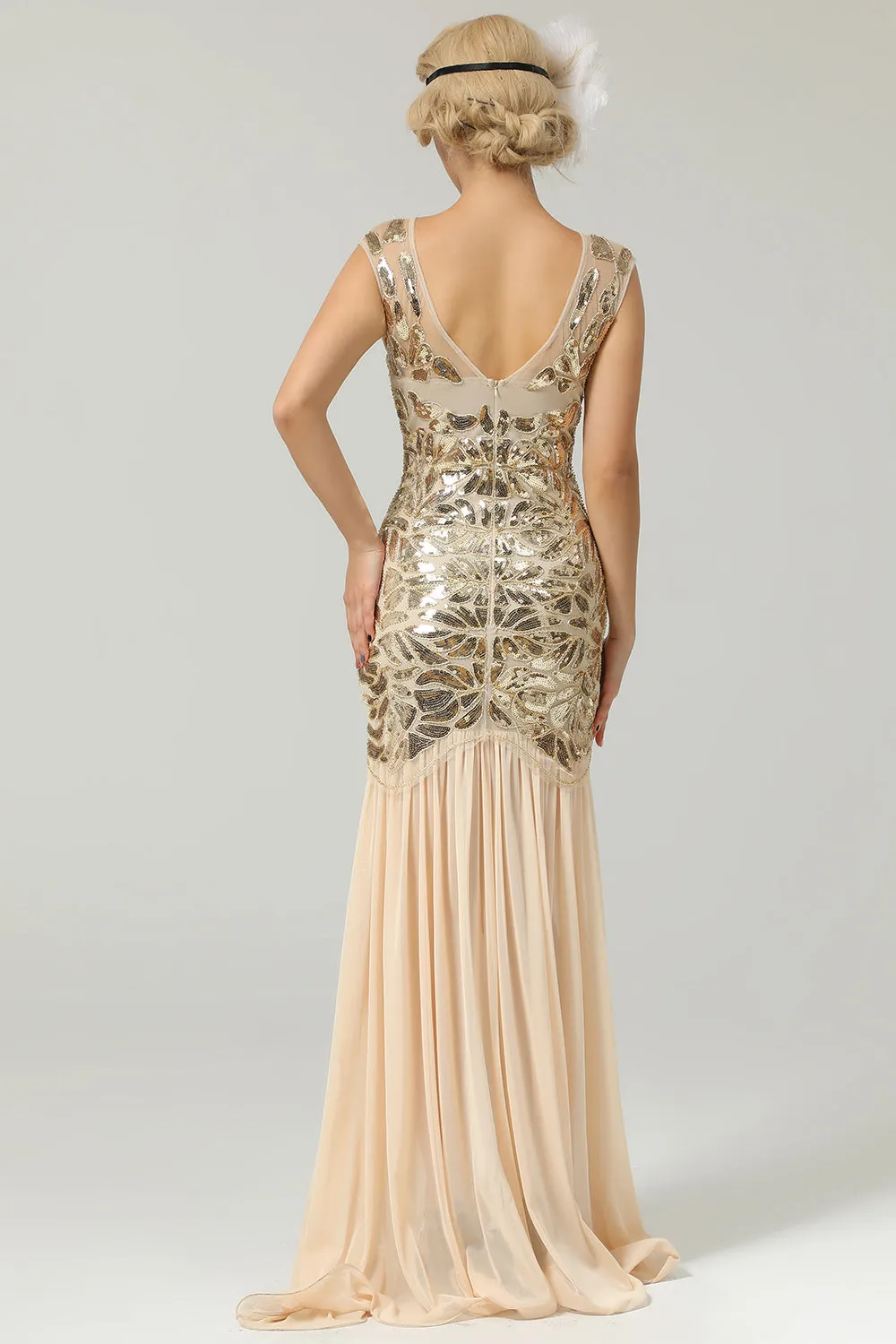 Champagne 1920s Flapper Glitter Dresses sold by Zapaka product image thumbnail 2