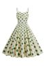 Green Polka Dots Spaghetti Straps 1950s Dress sold by Zapaka