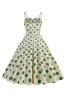Green Polka Dots Spaghetti Straps 1950s Dress sold by Zapaka