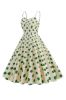 Green Polka Dots Spaghetti Straps 1950s Dress sold by Zapaka