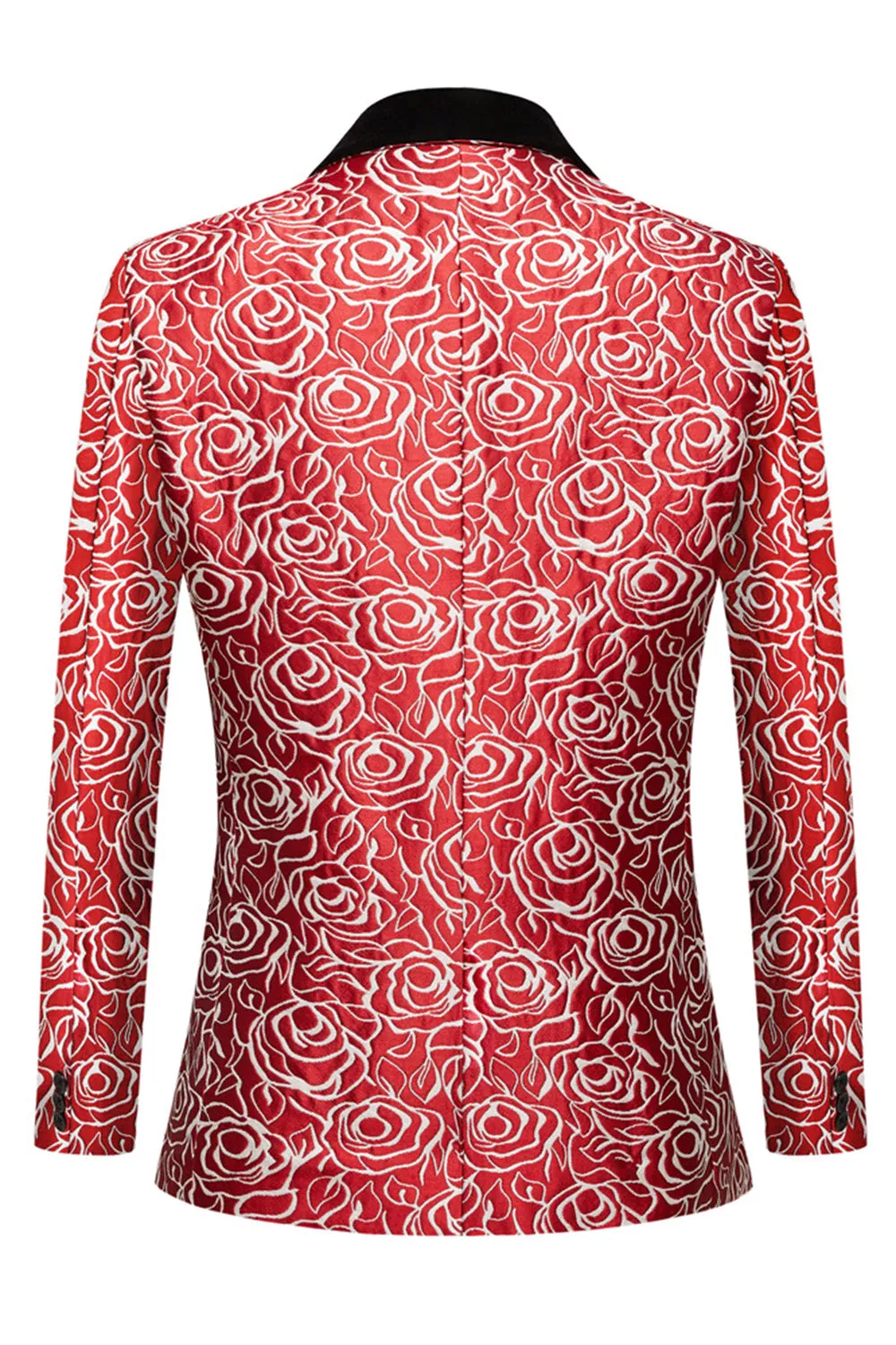 Red Shawl Lapel Printed 2 Piece Men's Suit sold by Zapaka product image thumbnail 2