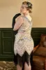 Women's Plus Size 1920s Dress Sequin Pink Flapper Dress sold by Zapaka