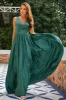 Green Deep V Neck Long Bridesmaid Dress sold by Zapaka