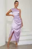 One Shoulder Lilac Sheath Sleeveless Cocktail Dress sold by Zapaka